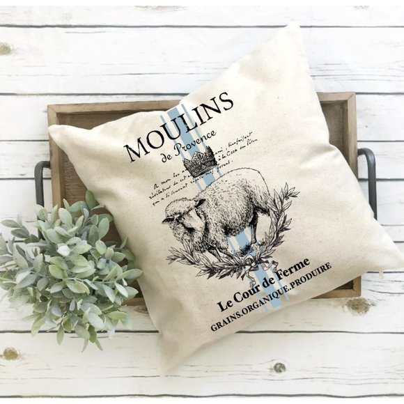 French Country, Pillow Cover, Sheep - Picture 2 of 3